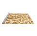 Sideview of Machine Washable Abstract Brown Modern Rug, wshabs1161brn