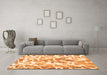 Machine Washable Abstract Orange Modern Area Rugs in a Living Room, wshabs1161org