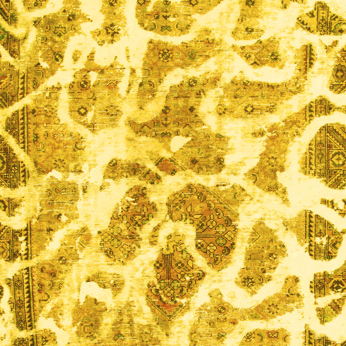 Machine Washable Abstract Yellow Modern Rug, wshabs1161yw