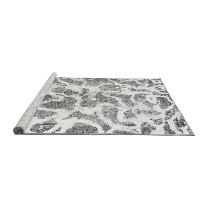 Sideview of Machine Washable Abstract Gray Modern Rug, wshabs1161gry