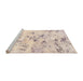 Sideview of Machine Washable Abstract Khaki Rose Pink Rug, wshabs1162