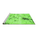 Sideview of Machine Washable Solid Green Modern Area Rugs, wshabs1162grn