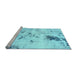 Sideview of Machine Washable Solid Light Blue Modern Rug, wshabs1162lblu