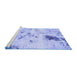 Sideview of Machine Washable Solid Blue Modern Rug, wshabs1162blu