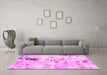 Machine Washable Solid Pink Modern Rug in a Living Room, wshabs1162pnk