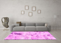 Machine Washable Solid Pink Modern Rug, wshabs1162pnk