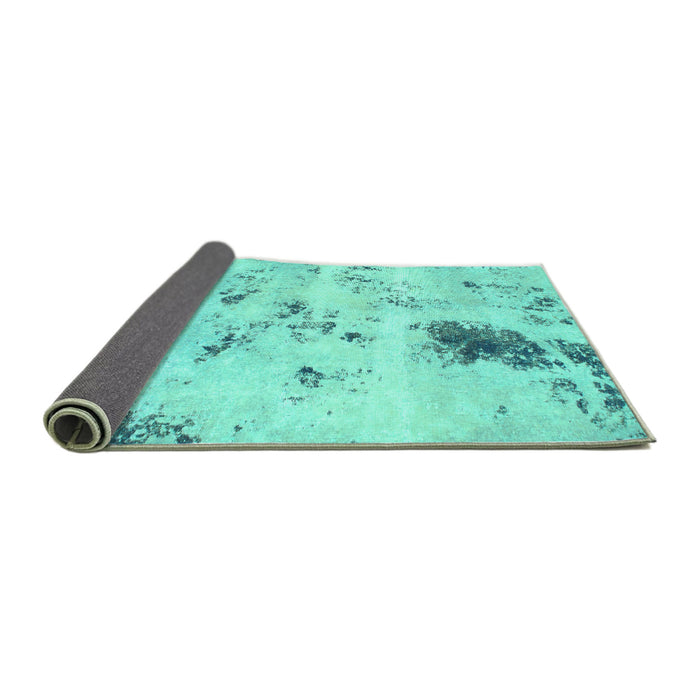 Sideview of Solid Turquoise Modern Rug, abs1162turq