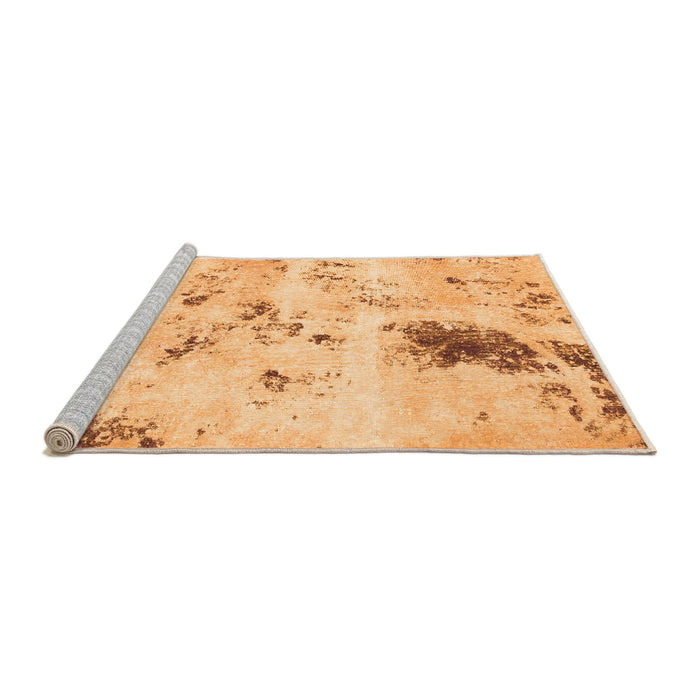 Sideview of Machine Washable Solid Orange Modern Area Rugs, wshabs1162org