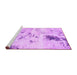 Sideview of Machine Washable Solid Purple Modern Area Rugs, wshabs1162pur