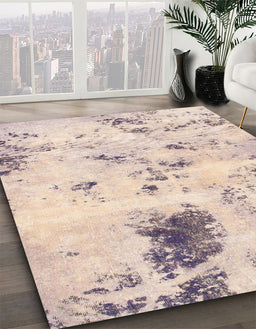 Abstract Khaki Rose Pink Solid Rug in Family Room, abs1162