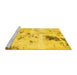 Sideview of Machine Washable Solid Yellow Modern Rug, wshabs1162yw