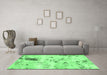 Machine Washable Solid Emerald Green Modern Area Rugs in a Living Room,, wshabs1162emgrn