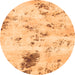 Round Solid Orange Modern Rug, abs1162org