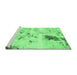 Sideview of Machine Washable Solid Emerald Green Modern Area Rugs, wshabs1162emgrn