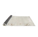 Sideview of Abstract White Gold Solid Rug, abs1163