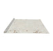 Sideview of Machine Washable Abstract White Gold Rug, wshabs1163