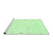 Sideview of Machine Washable Solid Green Modern Area Rugs, wshabs1163grn