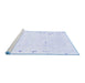 Sideview of Machine Washable Solid Blue Modern Rug, wshabs1163blu