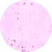 Round Solid Pink Modern Rug, abs1163pnk