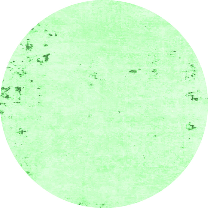 Round Solid Emerald Green Modern Rug, abs1163emgrn