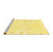 Sideview of Machine Washable Solid Yellow Modern Rug, wshabs1163yw