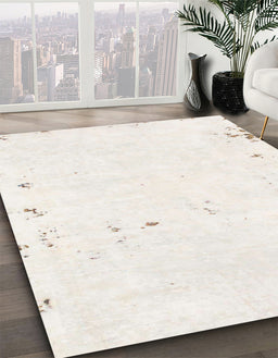 Machine Washable Abstract White Gold Rug in a Family Room, wshabs1163