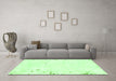 Machine Washable Solid Green Modern Area Rugs in a Living Room,, wshabs1163grn