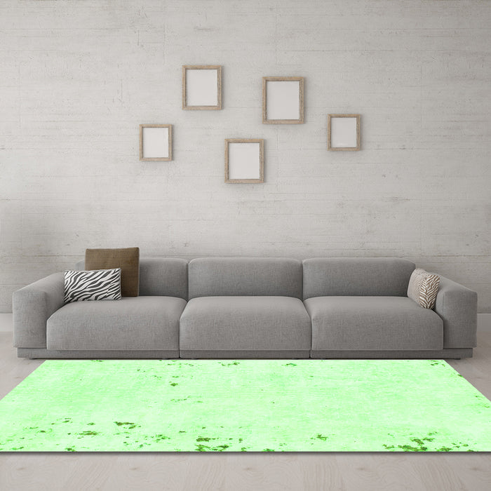 Machine Washable Solid Green Modern Area Rugs in a Living Room,, wshabs1163grn