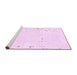 Sideview of Machine Washable Solid Pink Modern Rug, wshabs1163pnk