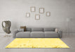 Machine Washable Solid Yellow Modern Rug in a Living Room, wshabs1163yw