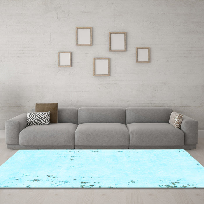 Machine Washable Solid Light Blue Modern Rug in a Living Room, wshabs1163lblu
