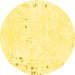 Round Solid Yellow Modern Rug, abs1163yw