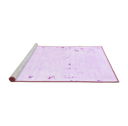 Sideview of Machine Washable Solid Purple Modern Area Rugs, wshabs1163pur