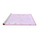 Sideview of Machine Washable Solid Purple Modern Area Rugs, wshabs1163pur