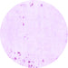 Round Solid Purple Modern Rug, abs1163pur