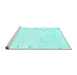 Sideview of Machine Washable Solid Turquoise Modern Area Rugs, wshabs1163turq