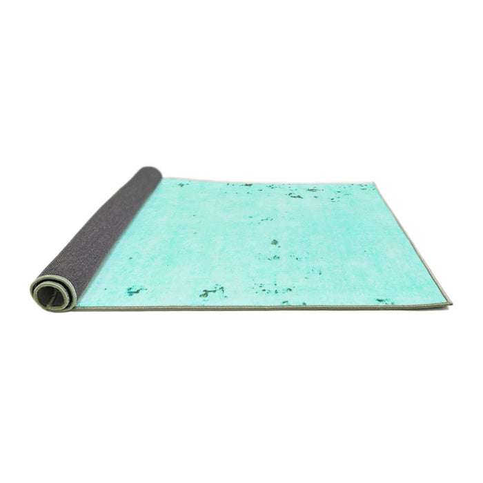 Sideview of Solid Turquoise Modern Rug, abs1163turq