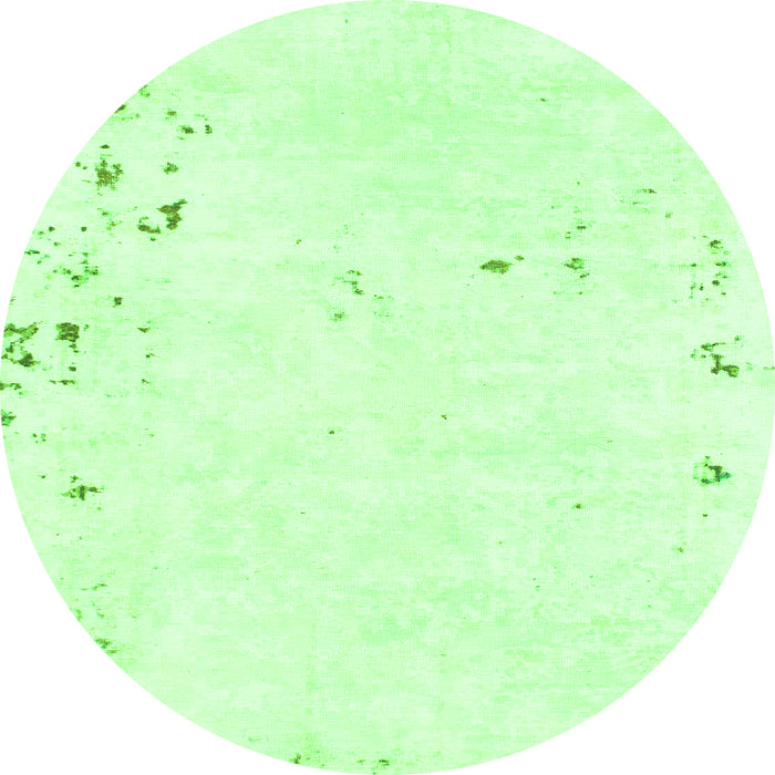 Round Solid Green Modern Rug, abs1163grn