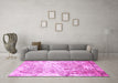 Machine Washable Abstract Pink Modern Rug in a Living Room, wshabs1164pnk