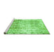 Sideview of Machine Washable Abstract Green Modern Area Rugs, wshabs1164grn