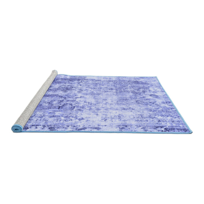 Sideview of Machine Washable Abstract Blue Modern Rug, wshabs1164blu