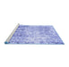 Sideview of Machine Washable Abstract Blue Modern Rug, wshabs1164blu