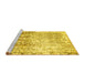 Sideview of Machine Washable Abstract Yellow Modern Rug, wshabs1164yw