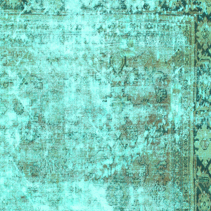 Square Abstract Turquoise Modern Rug, abs1164turq