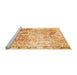 Sideview of Machine Washable Abstract Orange Modern Area Rugs, wshabs1164org