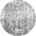 Round Abstract Gray Modern Rug, abs1164gry