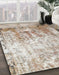 Machine Washable Abstract Dark Almond Brown Rug in a Family Room, wshabs1164