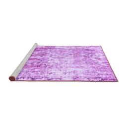 Sideview of Machine Washable Abstract Purple Modern Area Rugs, wshabs1164pur
