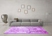 Machine Washable Abstract Purple Modern Area Rugs in a Living Room, wshabs1164pur