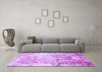 Machine Washable Abstract Purple Modern Rug, wshabs1164pur